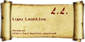 Lupu Leontina névjegykártya